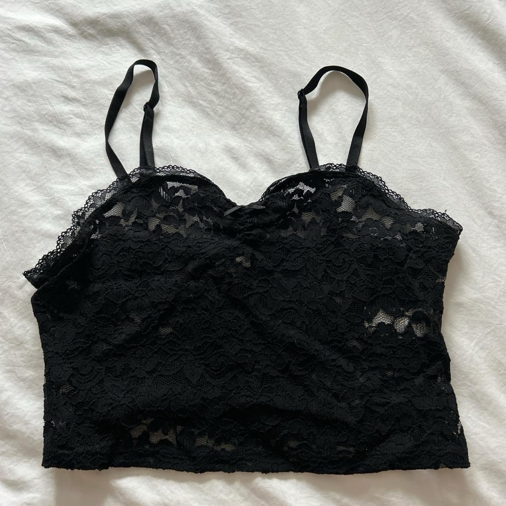 Garage Black Lace Crop Top